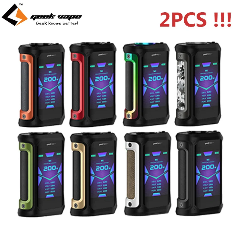 2 шт. Geekvape Aegis X Mod 200 Вт Макс выход и как 2,0 чипсет VS Geekvape Aegis Solo Mod электронная сигарета парогенератор