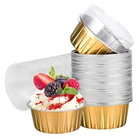 foil ramekins cupcake baking cups holders cases with lid100pcs aluminum foil cupcake linersmuffin liners cups with lid