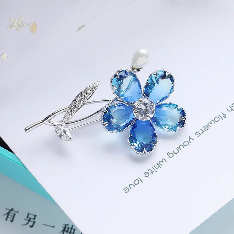 Элегантные Красочные турмалиновые Броши для женщин Романтический цветок