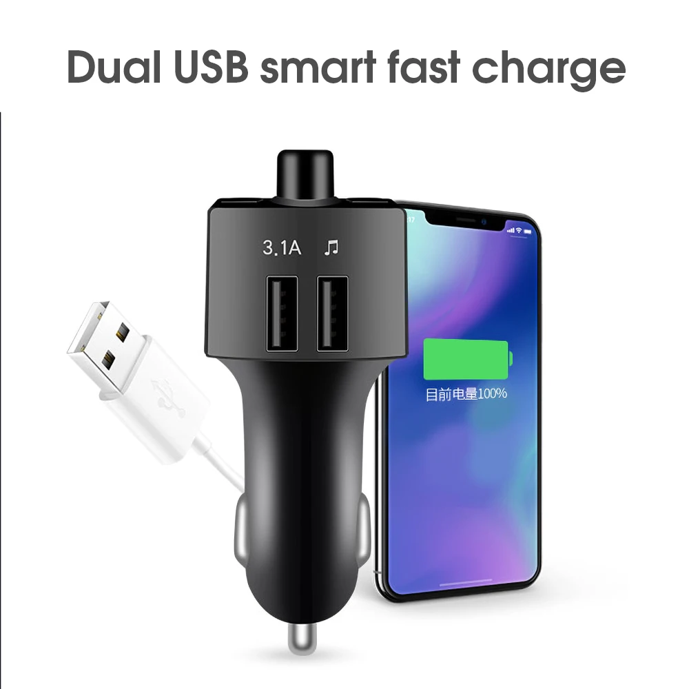 USB AUX fm-передатчик Aux модулятор Bluetooth Handsfree автомобильный комплект автомобильный аудио mp3-плеер адаптер 4.1A Быстрый двойной USB зарядное устройство для телефона