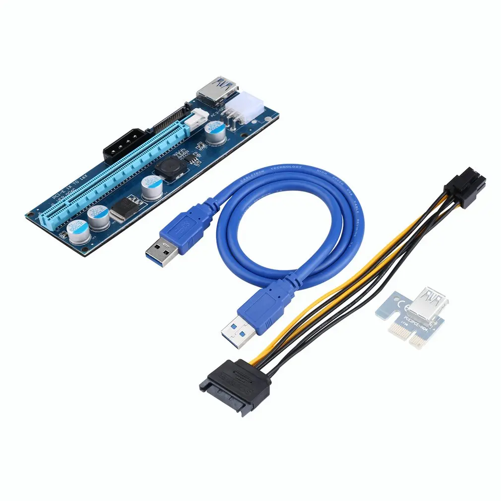 USB3.0 PCI E питание ed Express 1x к 16x расширитель переходника карты адаптер добыча