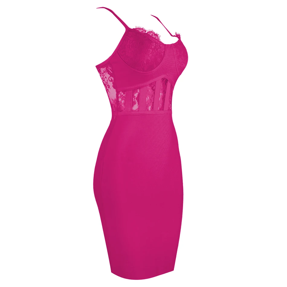 Летнее Сексуальное желтое кружевное женское Бандажное платье 2021 как у