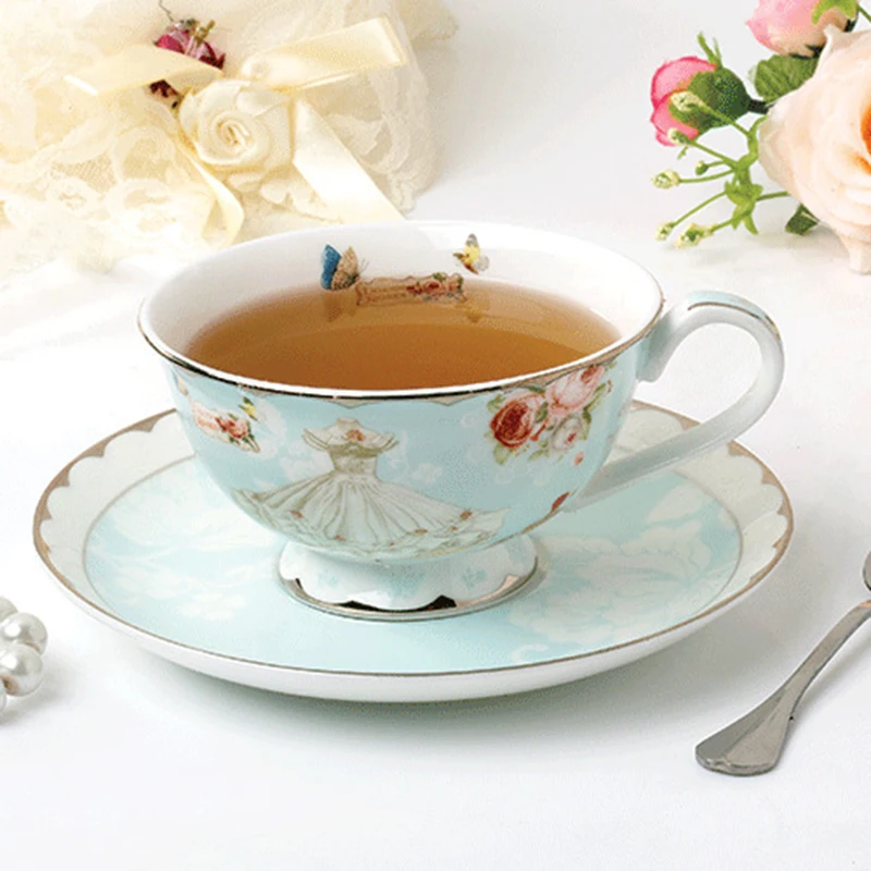Чайные чашки в стиле ретро романтическая кружевная Европейская кофейная чашка