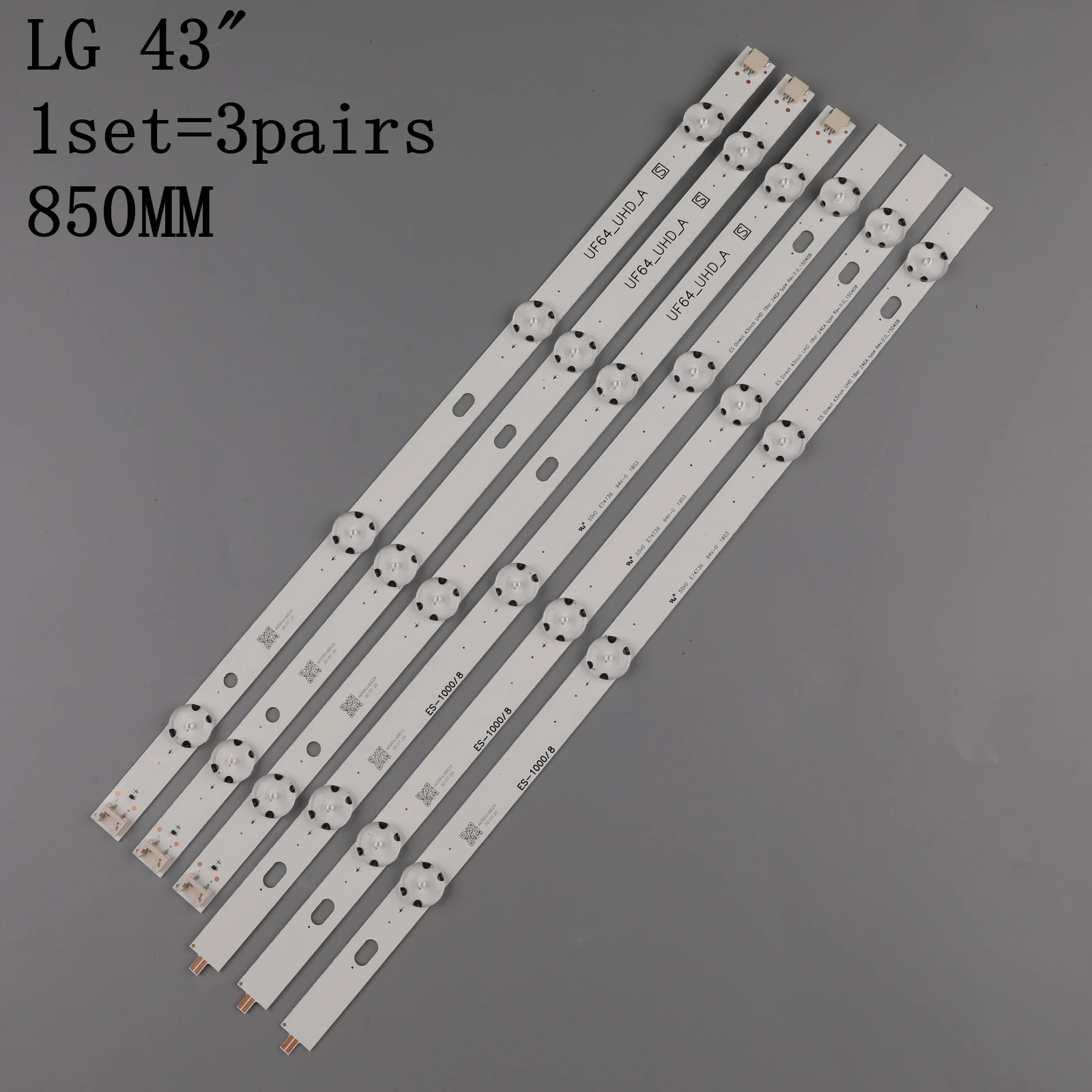 Светодиодный Подсветка полоса 8 лампа для LG Innotek 43 дюймов UHD 1Bar 24EA 43uh619v 43UH610V 43UH6030 UF64