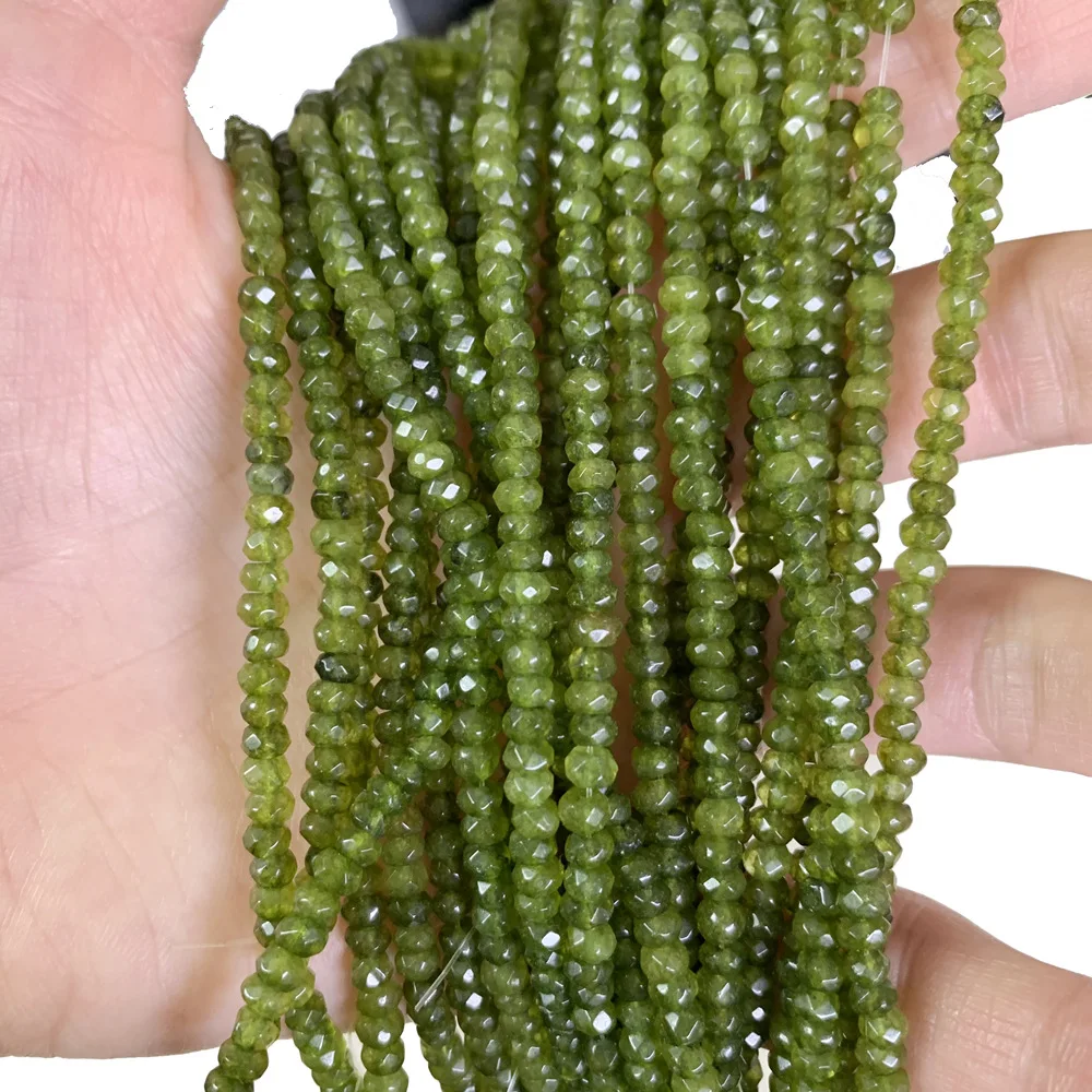 Для изготовления ювелирных изделий 2x4 мм камень зеленый нефрит халцедон