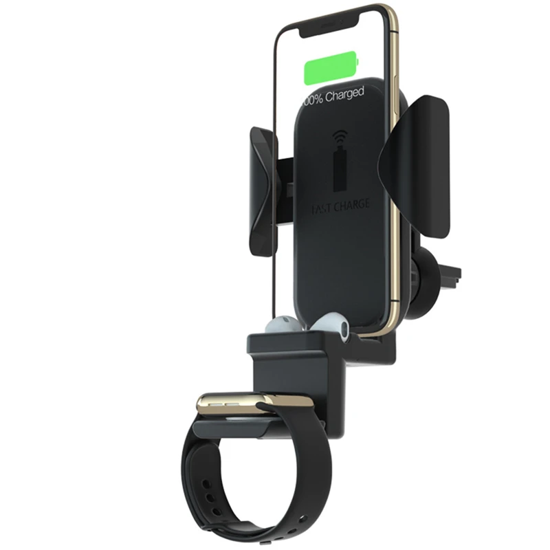 Автомобильное зарядное устройство беспроводная Быстрая зарядка 3 в 1 держатель