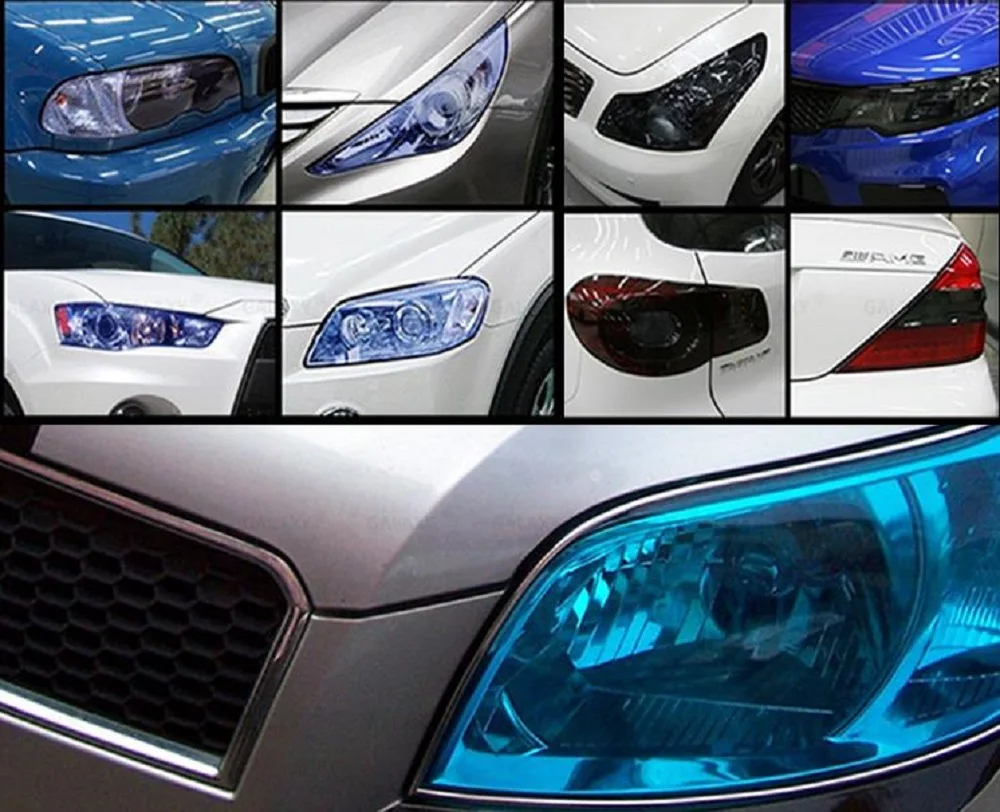 30 см широкий 7 видов цветов Автомобильная световая пленка автомобильный Головной