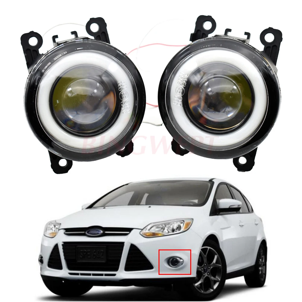 2 шт. для F-ord Focus MK3 седан 2011-светодиодный туман светильник Ангел глаз DRL Дневной Fiesta