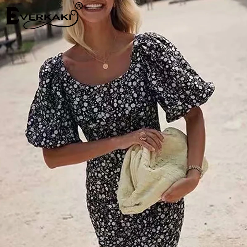 Женское Короткое платье Everkaki Повседневное с цветочным принтом в стиле бохо