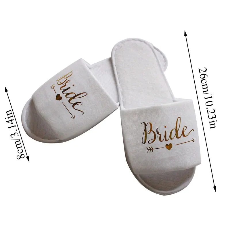 

1 Pair Bride To Be Disposable Soft Home Slippers Wedding Decoration Team Groom Bachelor Party Team Bridesmaid Hen Night Slippers
