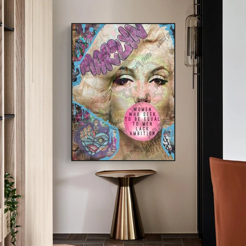 

Abstract Graffiti Art Prints Famous Sinful Photos of Beautiful Women Digitally Printed Oil Paintings Decorate Walls In Cuadros