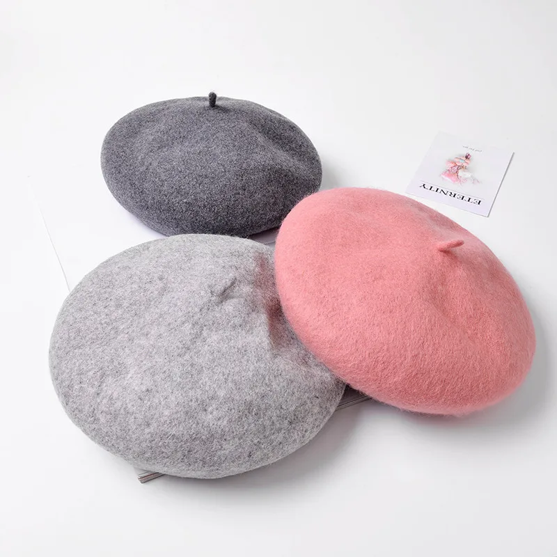 Детский осенне-зимний берет шляпа в стиле художника шерстяная винтажная беретка