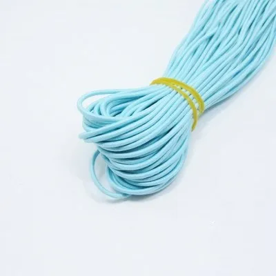 Light blue 5meters 2 мм Экологичный круглый резиновый эластичный шнур эластичные ленты Веревка Ювелирные браслеты изготовление одежды бирка DIY аксессуары для рукоделия - Цвет: Light blue 5meters