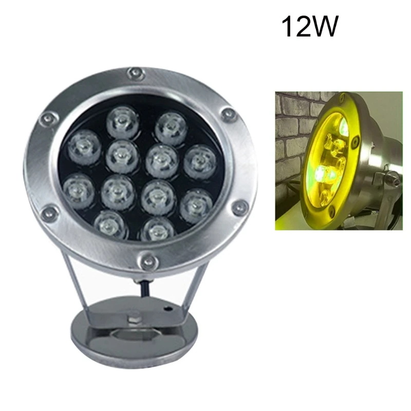 

3W/6W/9W/12W Stainless Steel LED Fountain Light Waterproof Underwater Lamp X4YD