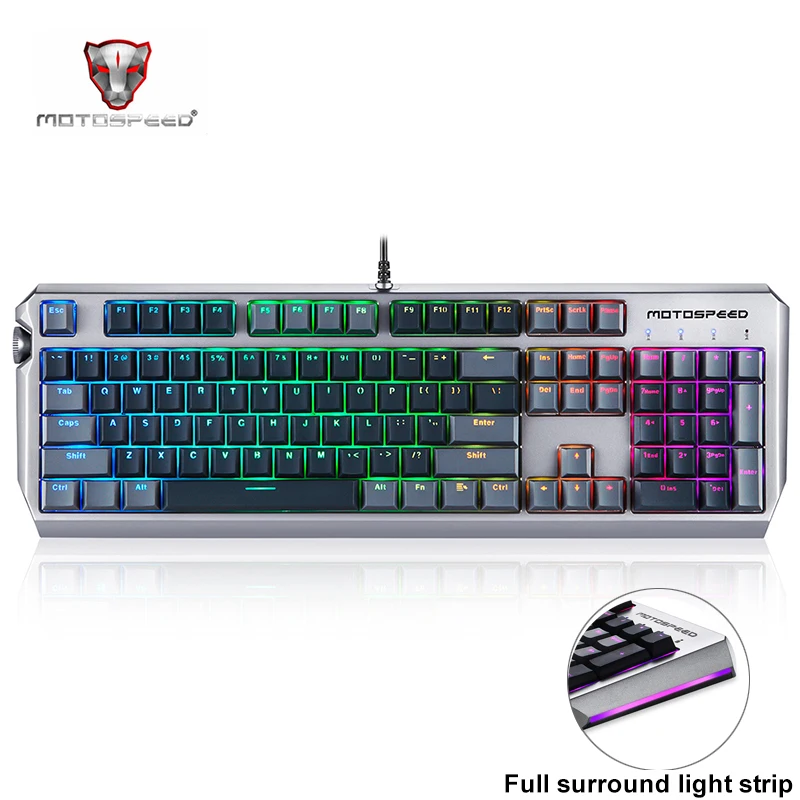 Motospeed CK80 механическая клавиатура реальная RGB 104 клавиш Проводная игровая клавиатура и мышь с подсветкой Подсветка клавишные колпачки из ПБТ для настольного компьютера геймера