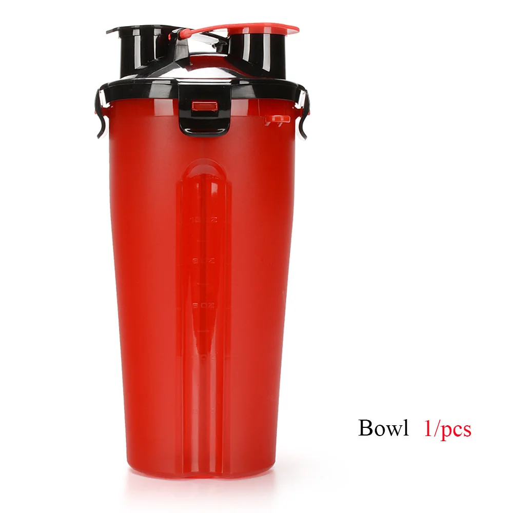 red only 1 cup Портативная 2 в 1 ПЭТ бутылка для воды контейнер для еды со складной силиконовой миской для домашних животных уличная дорожная кормушка для кошек и собак чашка - Цвет: red only 1 cup