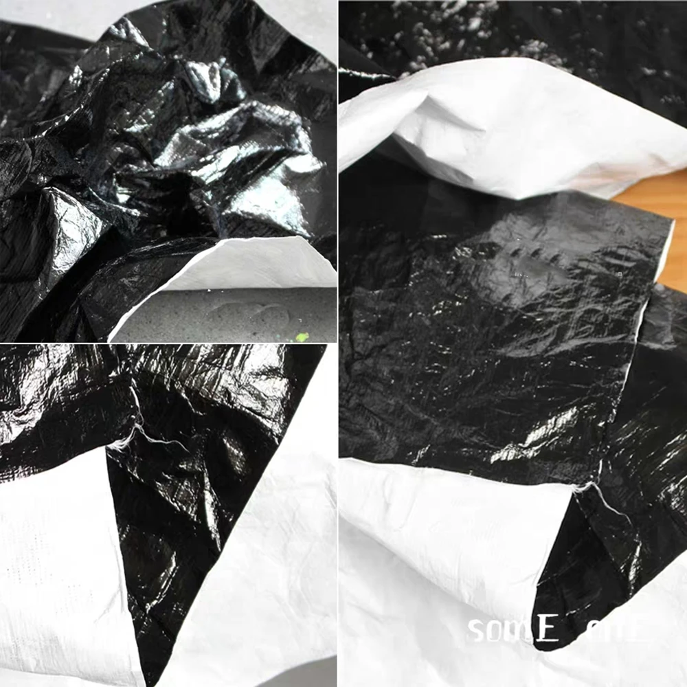 

Soft Shiny Black Tyvek Washing Breathe Paper Waterproof DIY Patches Background Decor Wallet Bag Coat Clothes Designer Fabric