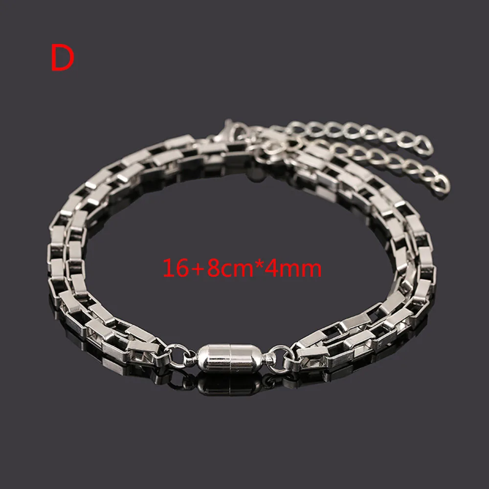 

1 pair 2021 New Trendy Cuban Chain Men Bracelet Classic Stainless Steel Chain Bracelet For Men Women Jewelry Gift