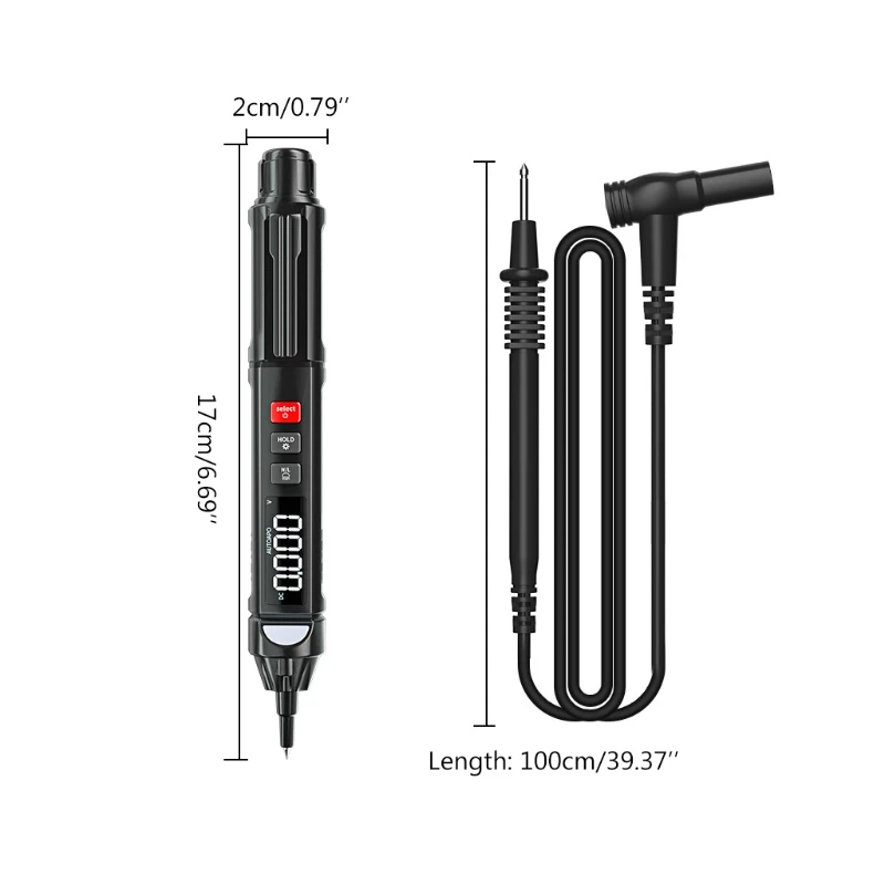 

Professional Intelligent Non-Contact AC Voltage Tester Pen With Adjustable Sensitivity LCD Display Buzzer Alarm LED Flashlight
