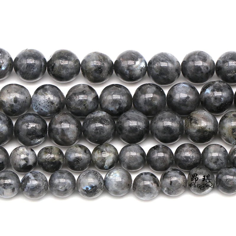 AAA + черный флэш памяти из круглого натурального камня Beadst для изготовления