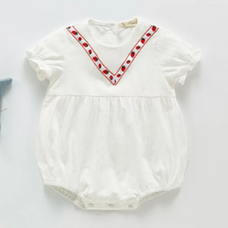 

Baby Girl Short Sleeve Embroidery Rompers Children Rompers Summer Sweet Kids Baby Girl Clothes Romper Infant Girl Lace Rompers