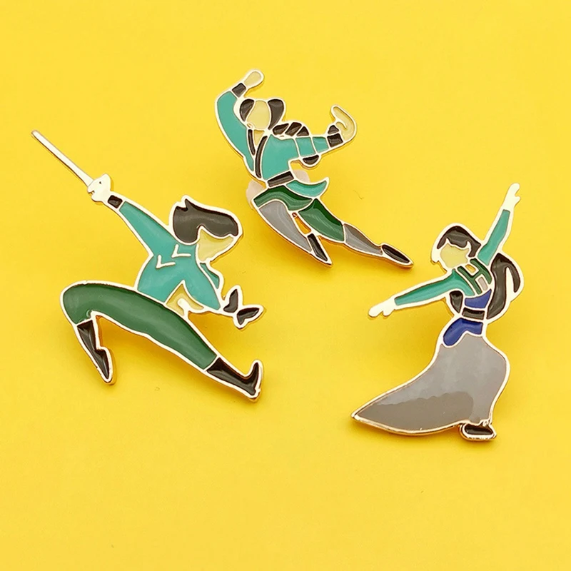 Новейший набор брошей значков из мультфильма в китайском стиле Kongfu Mulan