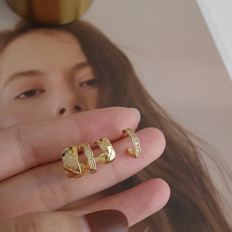 2020 золотые Асимметричные геометрические круглые Спиральные серьги-гвоздики с