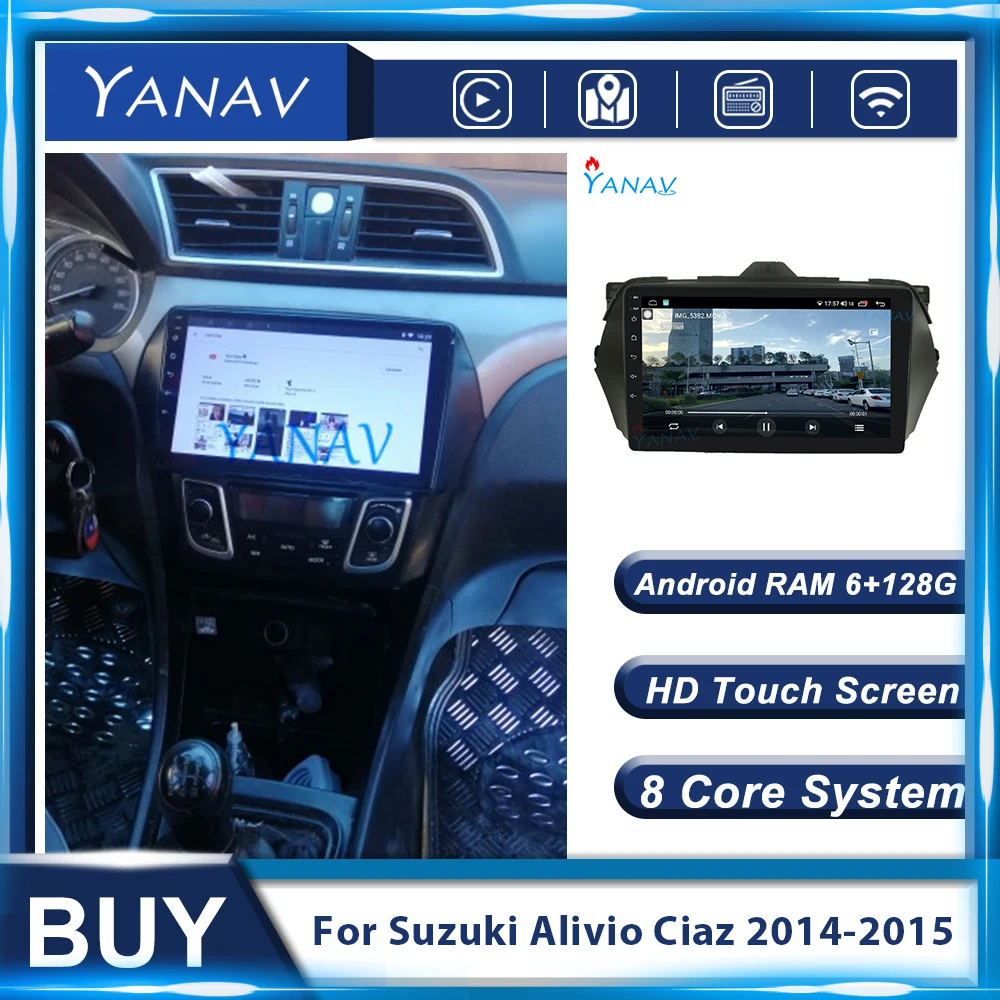 128G Android GPS навигация мультимедийный плеер автомобильное радио для Suzuki Alivio Ciaz 2014 2019
