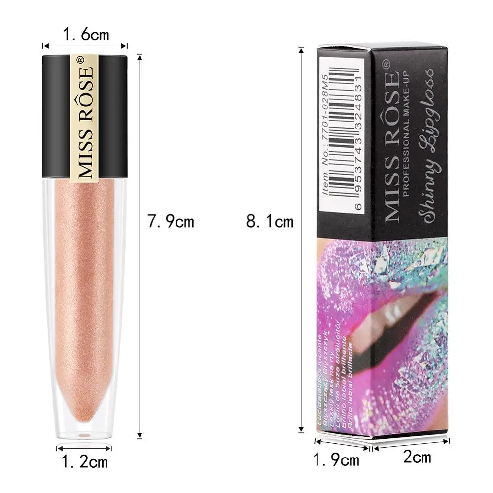 MISS ROSE Lip Gloss Pearl Waterproof Nude Red Sexy Beauty Glaze Liquid Tint Moisturizer Brighten LipStick Makeup Cosmetic |
