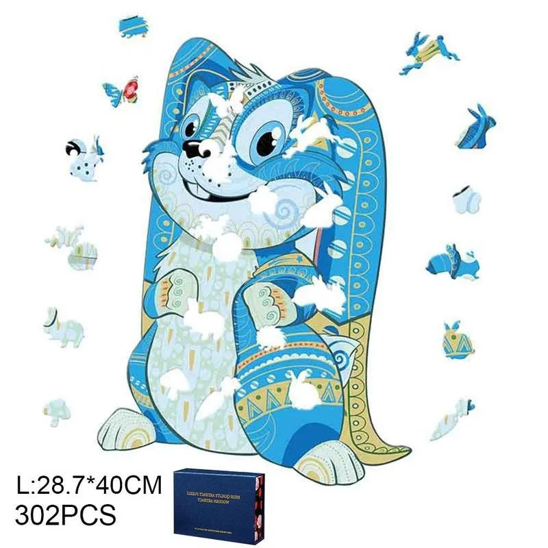 

Koala Lion Tiger Shape DIY Wooden Puzzle Animal Wooden Puzzles Christmas Gift Wooden Jigsaw Puzzle for Kids Children Adults Toys