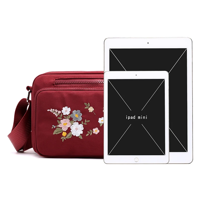 Bags for Women Nylon Crossbody Waterproof Female Messenger Bag Embroidery Shoulder Bag Small Fashion Women Messenger Bags