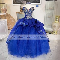 royal blue vestidos de 15 a%c3%b1os quinceanera dresses embroidery beaded sweet 16 dress applique bow long ball gown prom gowns