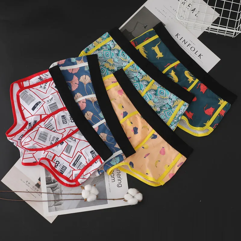 Мужские хлопковые боксеры с перекрестной талией черные дышащие двухслойные со