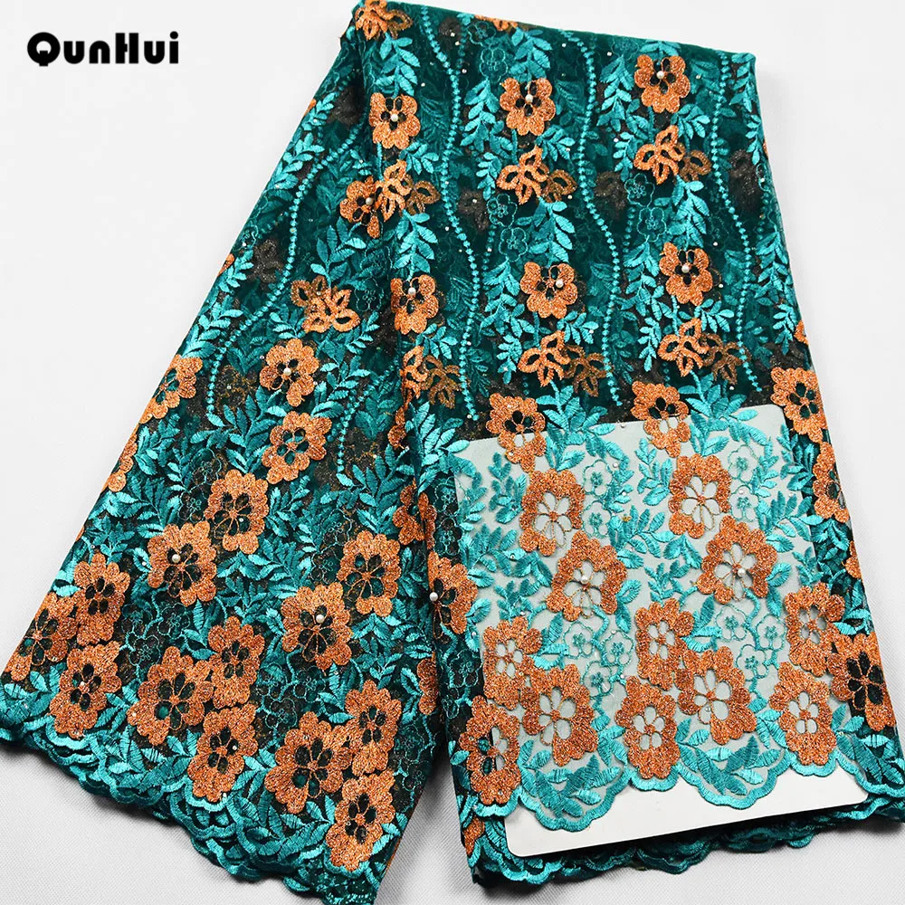 2021 новый дизайн Африканское кружево 2 5 ярдов ярко-розовое для нигерийской