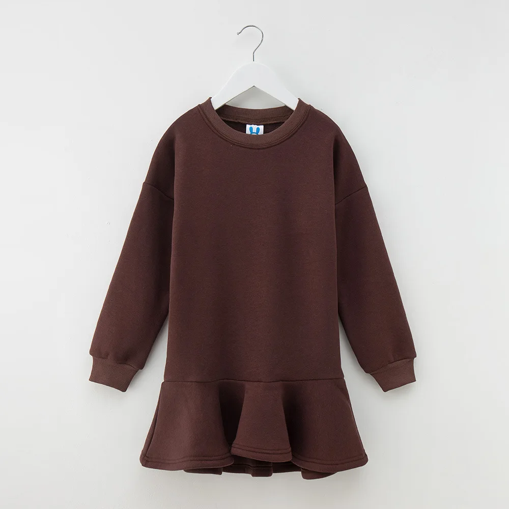 Зимние платья для девочек-подростков от 4 до 12 лет свитер с капюшоном и