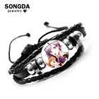 Браслет SONGDA для влюбленных, подарок для аниме отаку вампира Сакамаки канато, стеклянный браслет с защелкой из искусственной кожи, аксессуары для косплея