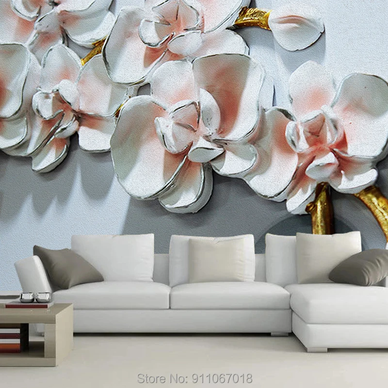 

Настенные обои FEIDIE с тиснеными цветами на заказ, фото обои для стен в рулонах, 3d наклейки на стену, домашний декор, гостиная, Papel Pared