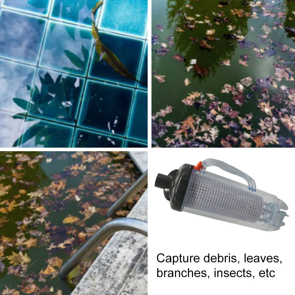 

In-Line Pool Leaf Canister Pond Mesh Basket Cleaner Tool Set With Hose Connector Adapter For Trapping Leaves Cleaning Tools