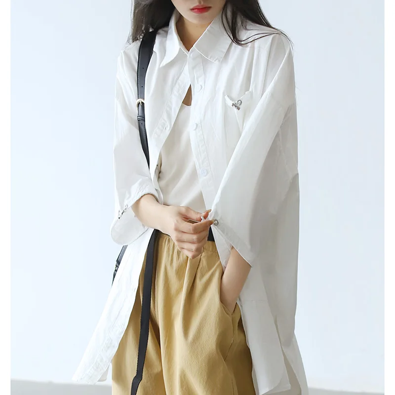 

2021 summer new all-match short-sleeved shirt loose top
