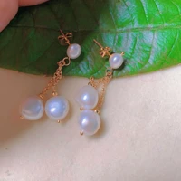 natural baroque freshwater pearl eardrop 18k gold earrings gift easter classic women fools day ear stud thanksgiving hook