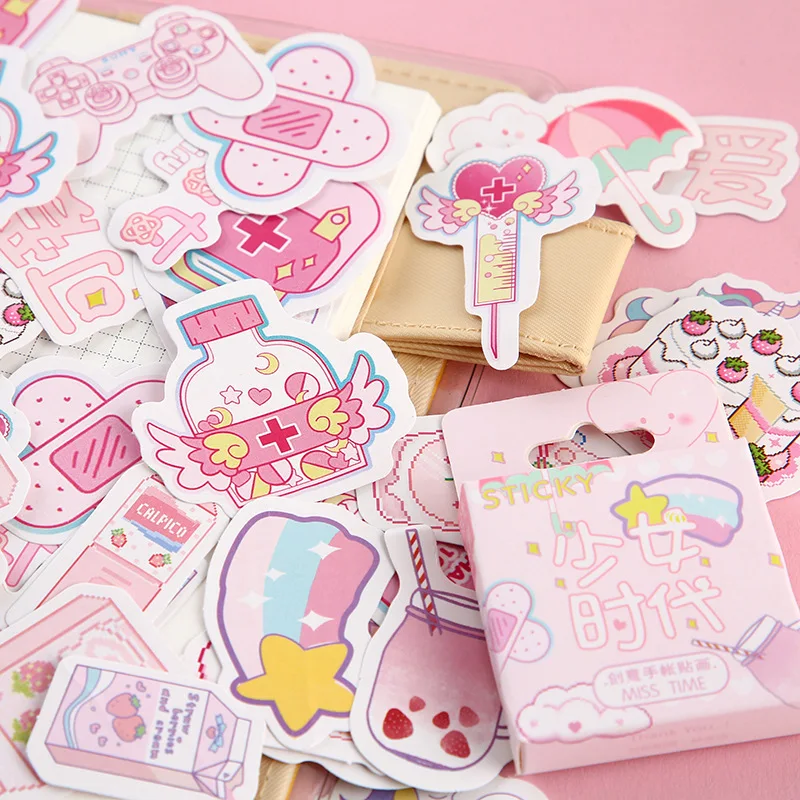 Pegatinas creativas para ordenador y tel&eacute;fono m&oacute;vil, 46 Uds., Material de decoraci&oacute;n, pegatinas para DIBUJOS ANIMADOS, 9 estilos-0