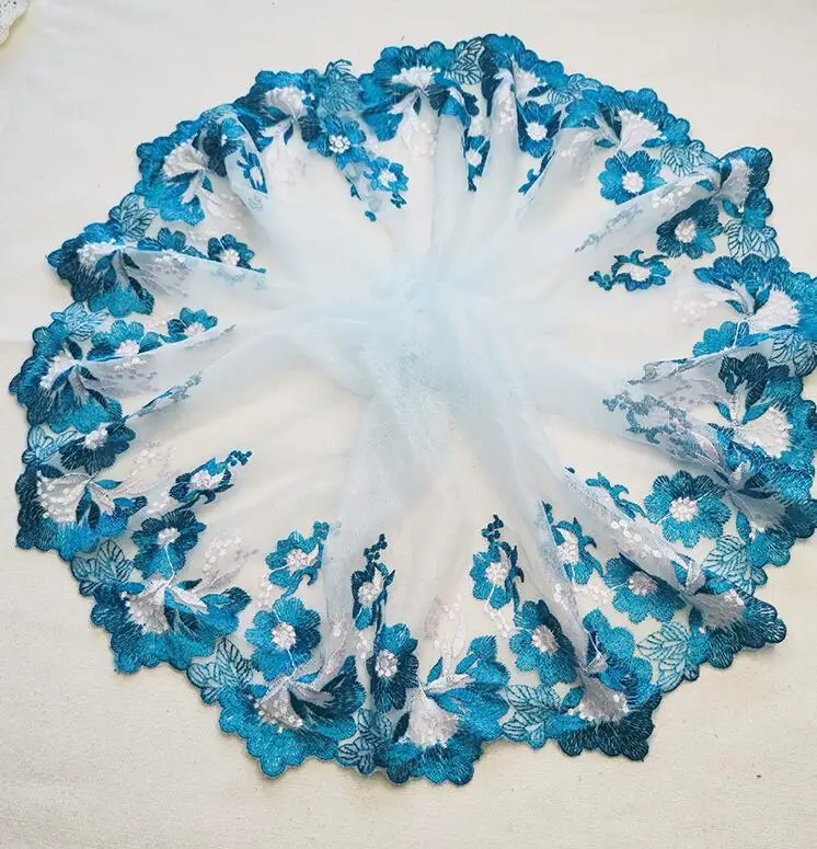 Горячее предложение! 1 м/лот Высокое качество 20 см синий зеленый вышивка