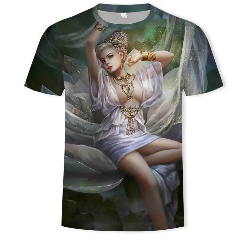 

2021 summer new short-sleeved 3D printed T-shirt men and women sexy fashion casual comfortable breathable large size