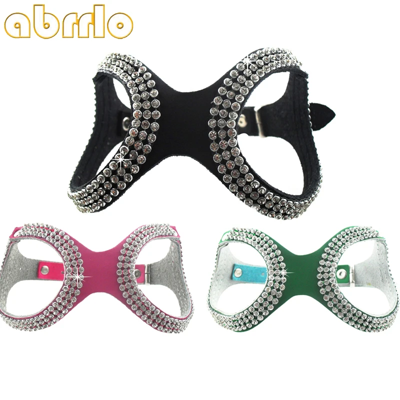 Шлейка для собак Abrrlo из коровьей кожи Модный нагрудный жилет питомцев однотонный