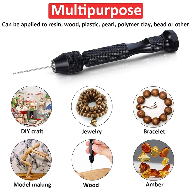 

58 Pcs Hand Drill Bits Set Pin Vise Bench Vice 10Pcs 0.1-1 mm PCB Mini Drill Bits and 46 Pcs Mini Twist Drill Bits