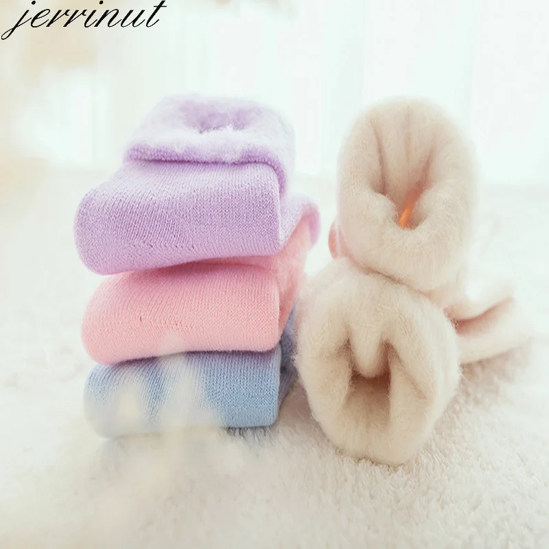 Зимние теплые носки женские шерстяные пушистые кашемировые хлопковые белые