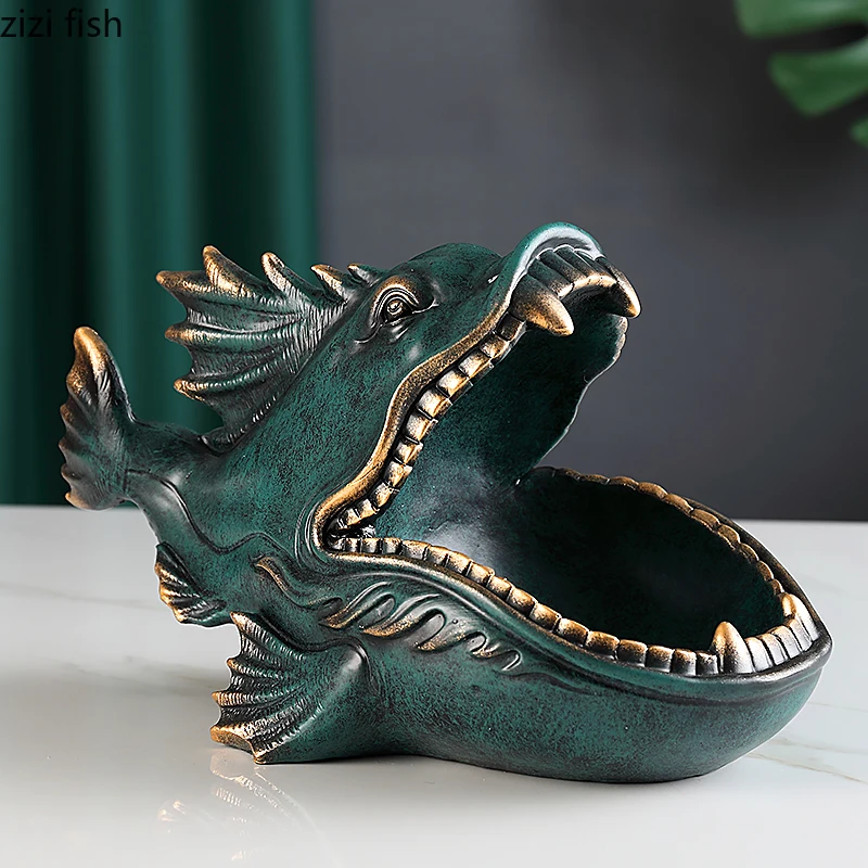 Смола Большой рот животного стойка для хранения украшений ключ продукты ящик