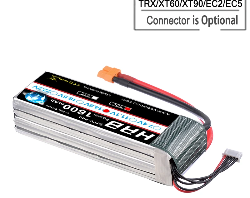 HRB Lipo 4S Батарея 14,8 V 1800 мА/ч, 50C XT60 для рыболовной приманки лодки Багги автомобилей самолет хобби, Радиоуправляемый Запчасти T TRX EC5 XT90 деканов женский