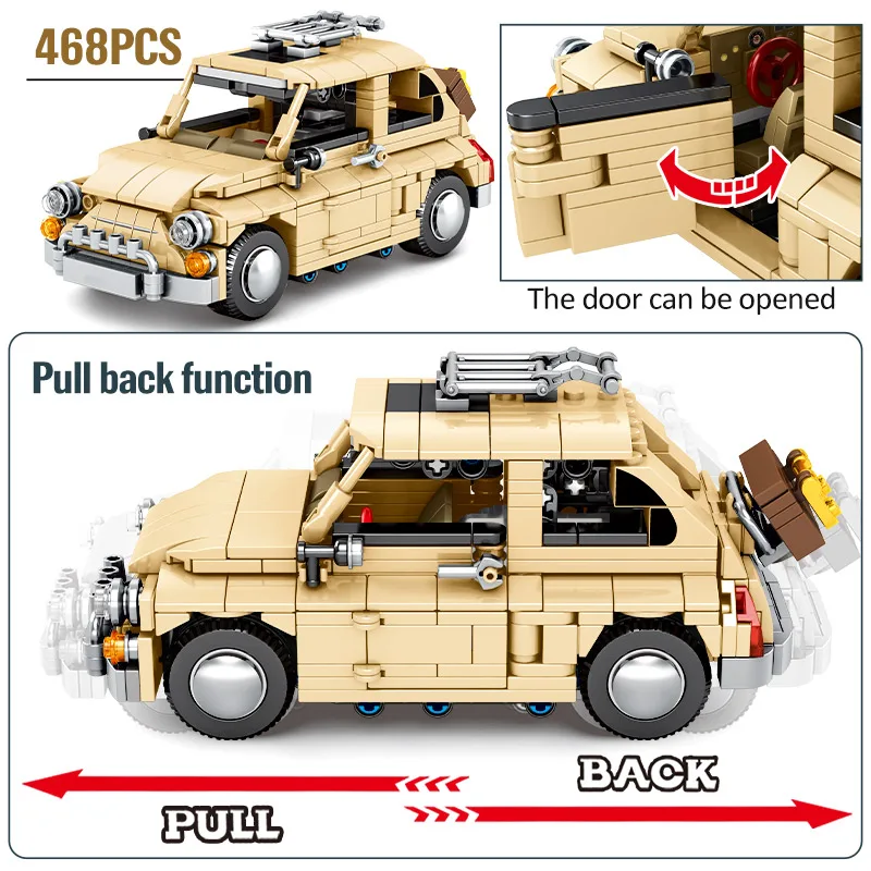 City Mechanical pull back Super Sports Vehicle Model Building Blocks High-tech Racing Car MOC Bricks Education Toys For Children | Игрушки и