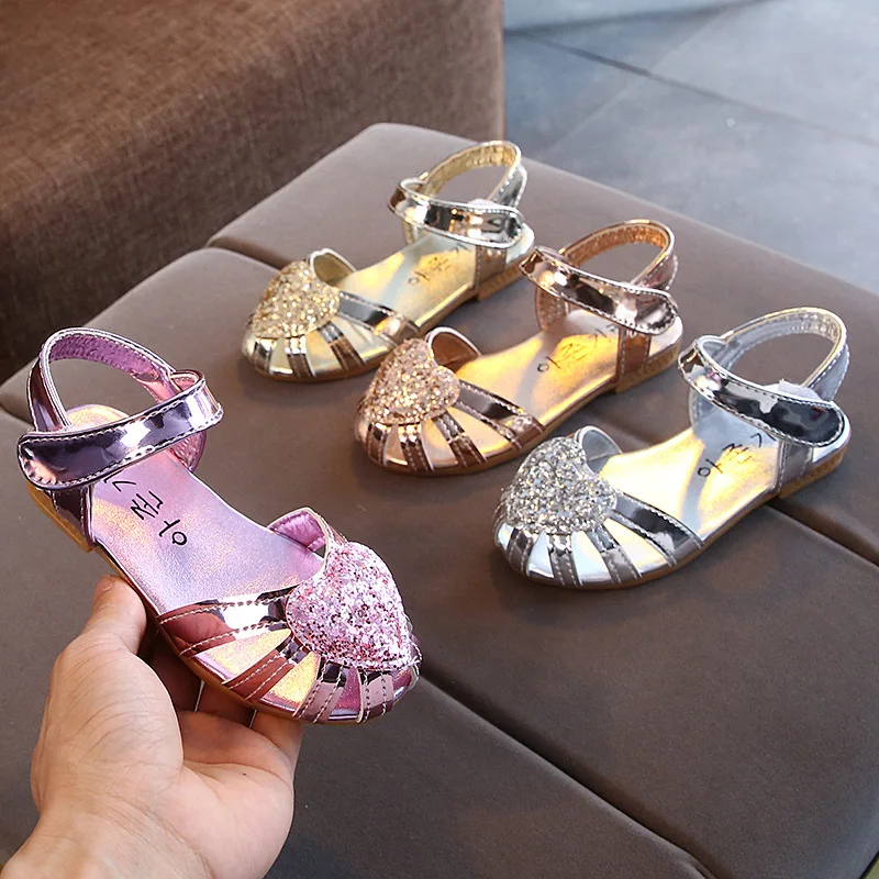 

Summer Kids Sandals For Girls Princess Shoes Children Little Girls Open Toe Flat Pearl Casual Sandals Fashion Party